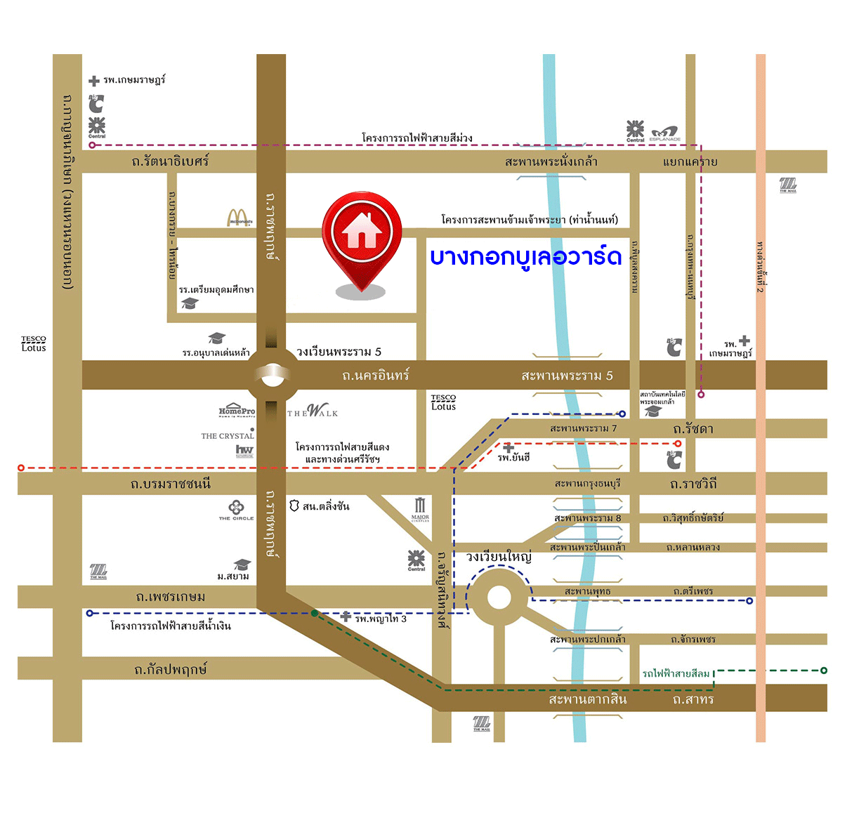 *****บ้านเดี่ยวมือสอง โครงการ บางกอก บูเลอวาร์ด พระราม5 เนื้อที่ 50.30 ตร.ว. ฟังก์ชัน 4 ห้องนอน 4 ห้องน้ำ จอดรถได้ 2 คัน บนทำเลเชื่อมต่อเมือง ใกล้รถไฟฟ้าสายสีม่วง "สถานีแยกติวานนท์" จุดขึ้นทางด่วน "ศรีรัช" และรายล้อมด้วยสิ่งอำนวยความสะดวกครบ